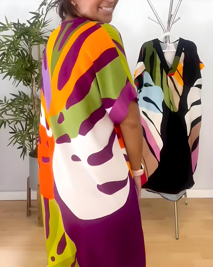 Tuva™ | Ibiza-inspiriertes Sommerkleid mit Blattmuster