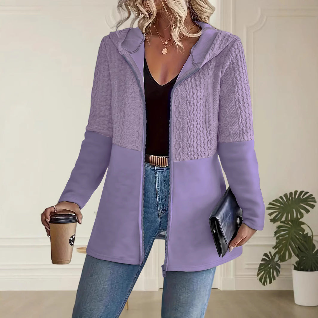 Valentina – Gestrickte Kapuzenjacke mit Reißverschluss