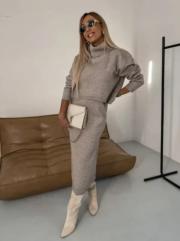 Rosie - Elegantes Pullover-Kleid Set