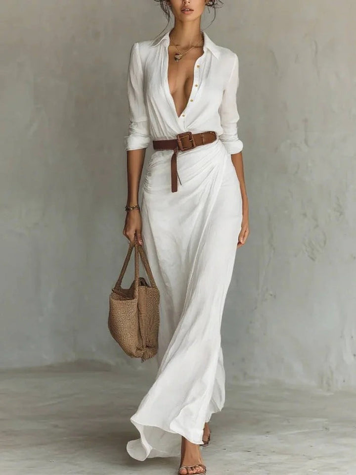 Tailor – Wickel-Maxikleid mit Reverskragen