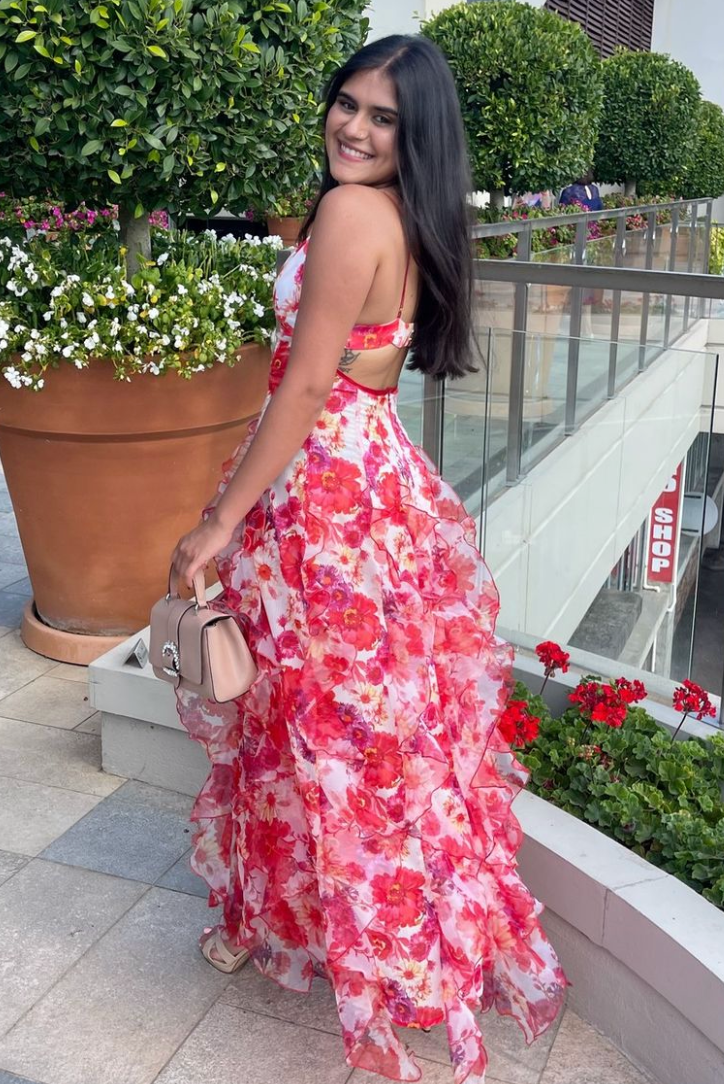 Cyranne ™ | Maxikleid mit Rüschen und Blumenmuster