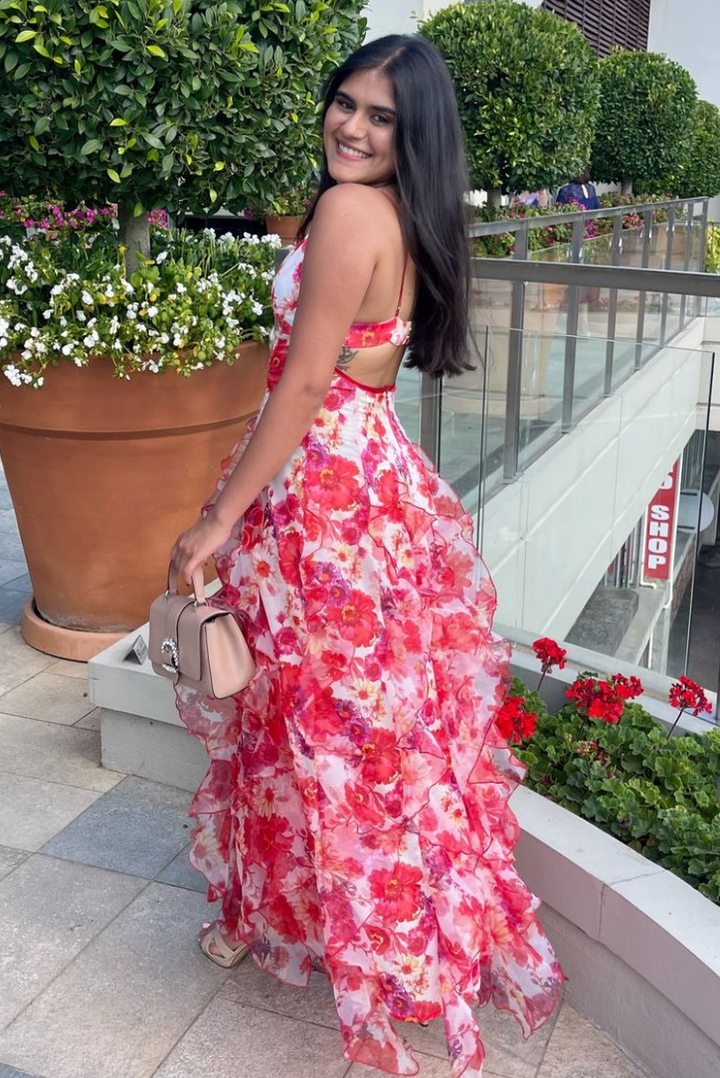 Cyranne ™ | Maxikleid mit Rüschen und Blumenmuster
