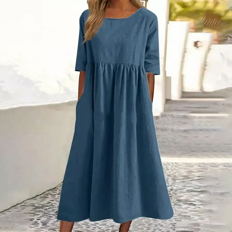 Sophie - Leinen- und Baumwollkleid