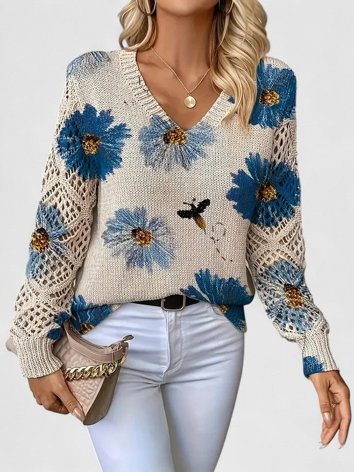 Beatrice – Geblümter Strickpullover