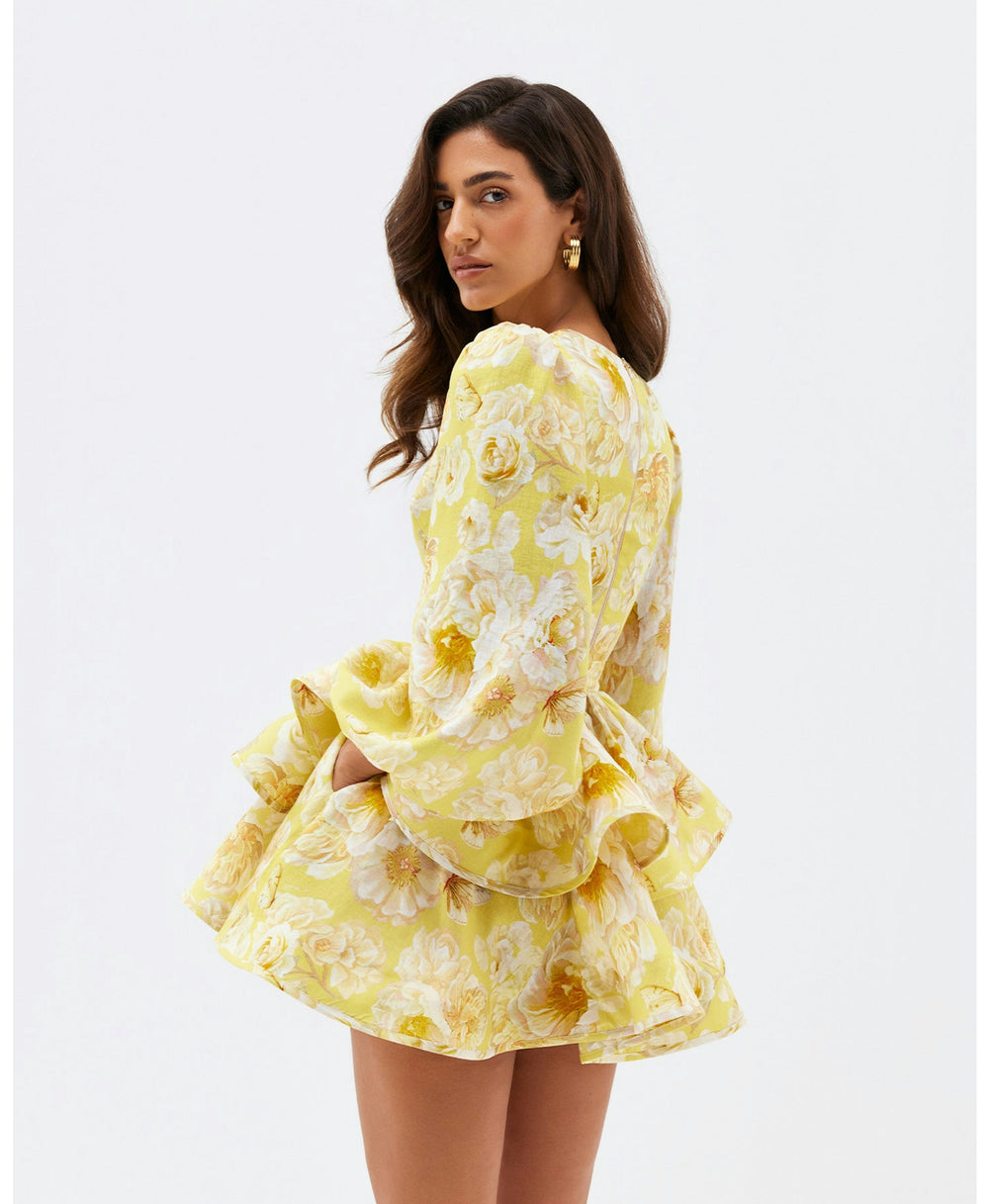 Raelynn - Blumen-Rüschenkleid