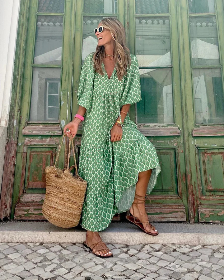 Elin - Bohemian Baumwoll-Maxikleid