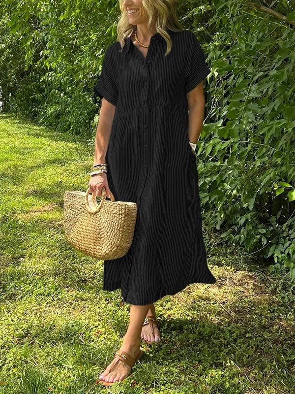 Wilma™ | Gestreiftes Hemdkleid mit zeitloser Eleganz