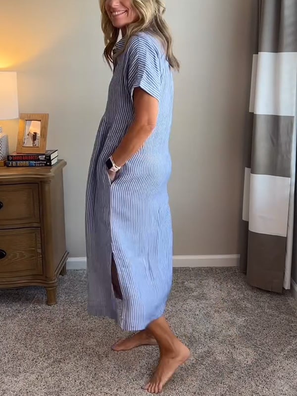 Wilma™ | Gestreiftes Hemdkleid mit zeitloser Eleganz