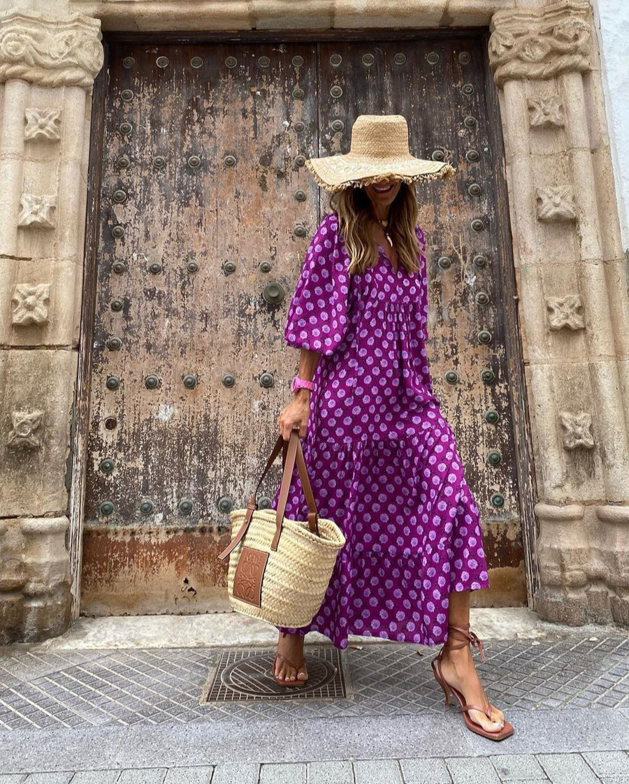 Elin - Bohemian Baumwoll-Maxikleid