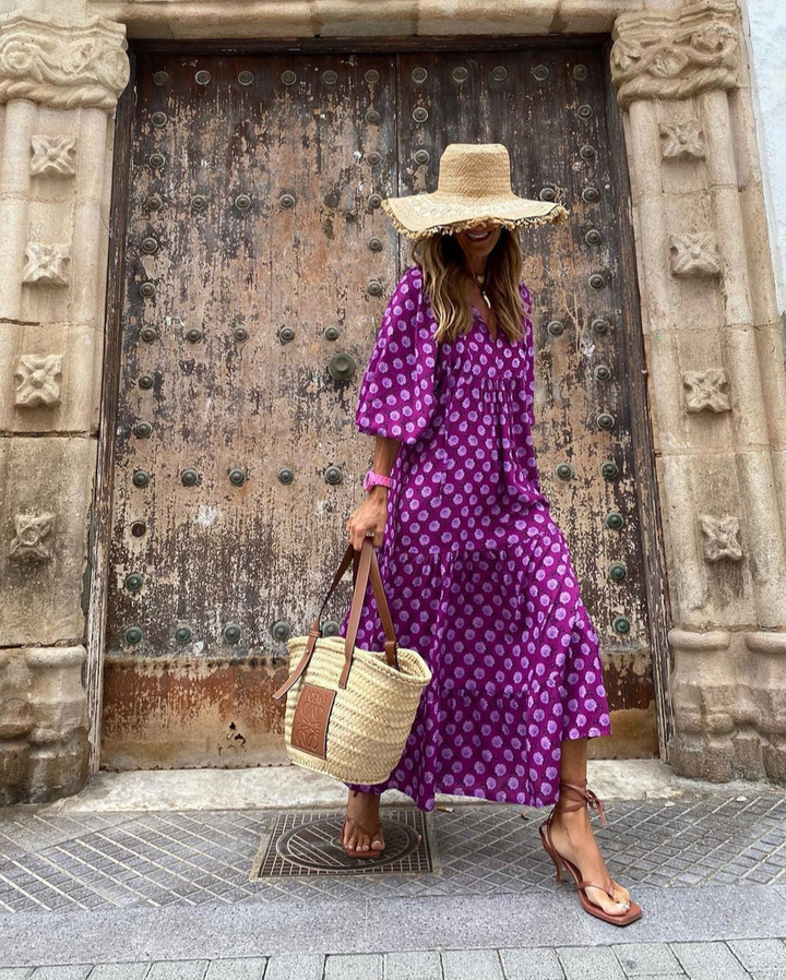 Elin - Bohemian Baumwoll-Maxikleid