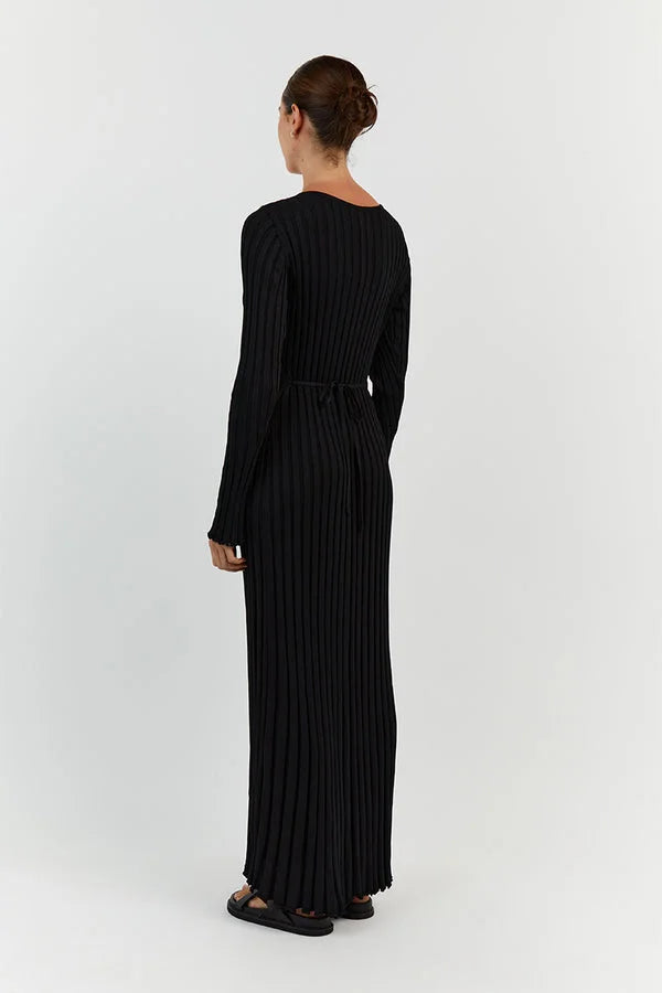 Dianara™ | Strick-Midikleid mit V-Ausschnitt und Ärmeln (Kopie)