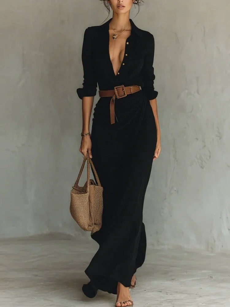 Tailor – Wickel-Maxikleid mit Reverskragen