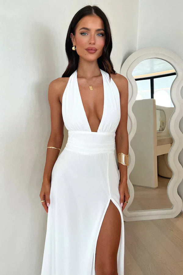 Rachel - Neckholder-Maxikleid