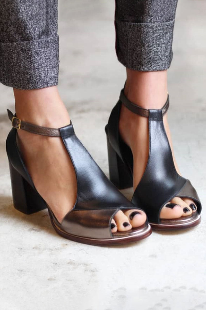 Dagny™ – Patchwork-Heels mit Blockabsatz