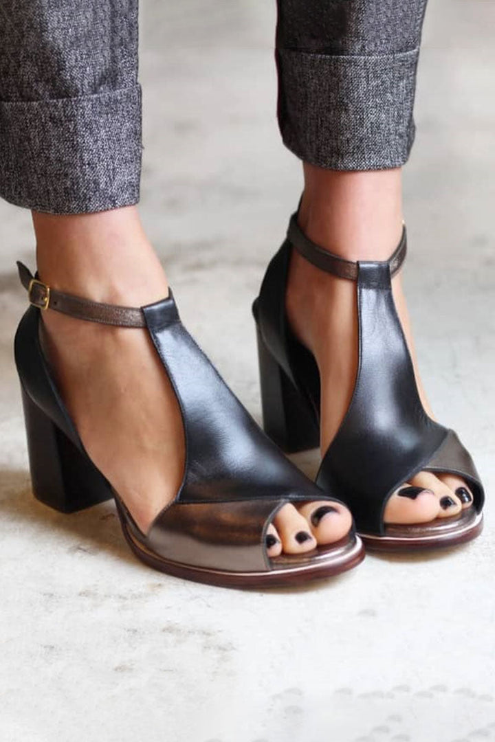 Dagny™ – Patchwork-Heels mit Blockabsatz