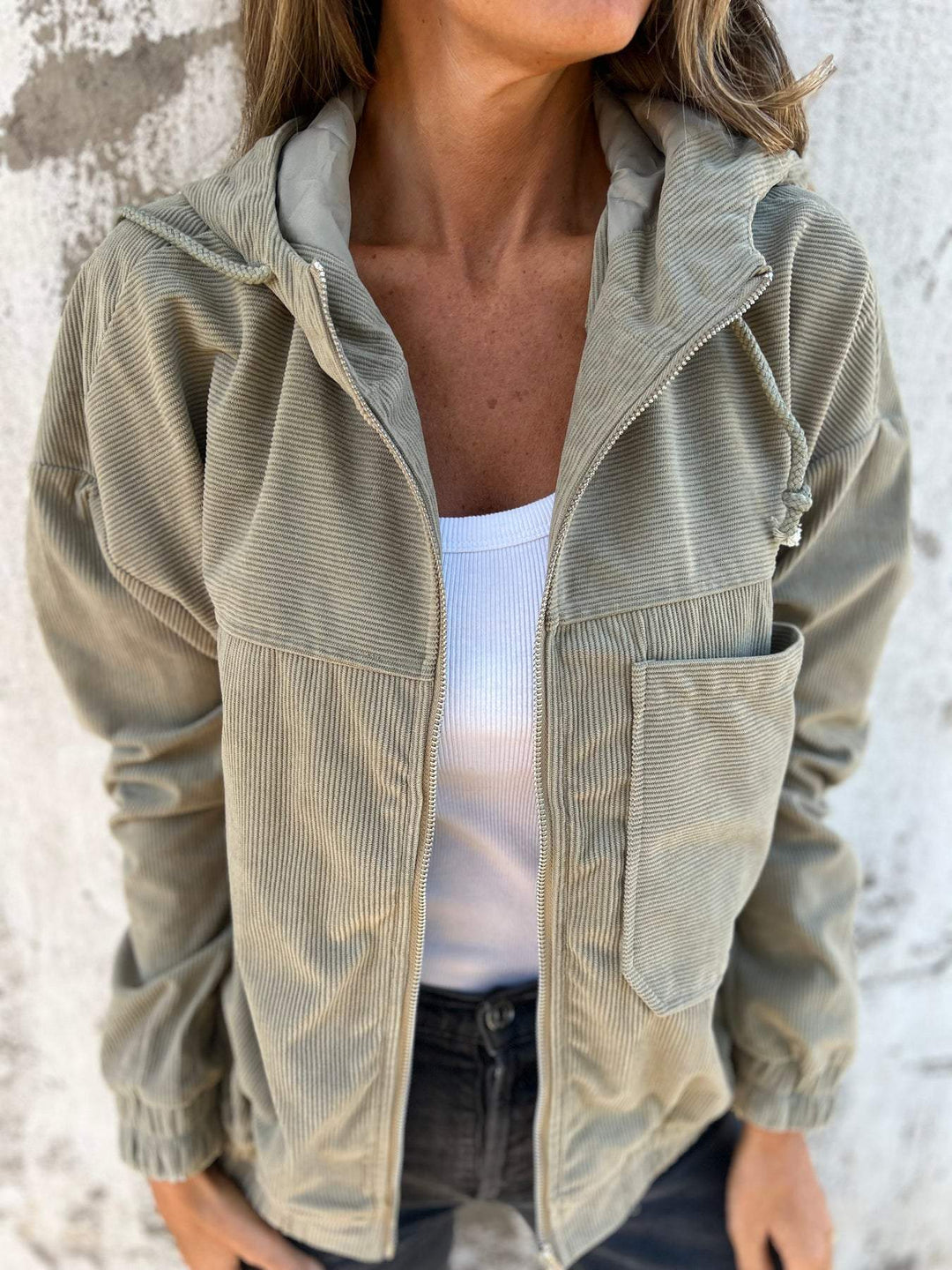 Audrey  - Lässige Jacke mit Kapuze