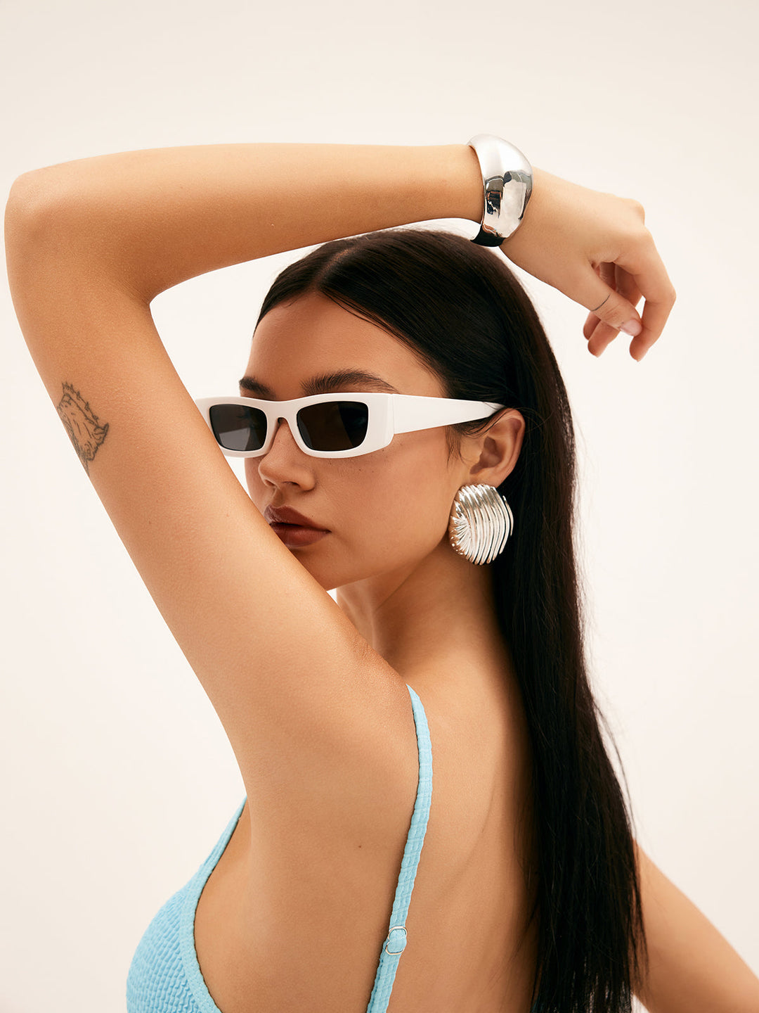 Cleo -  Weiße schicke Sonnenbrille