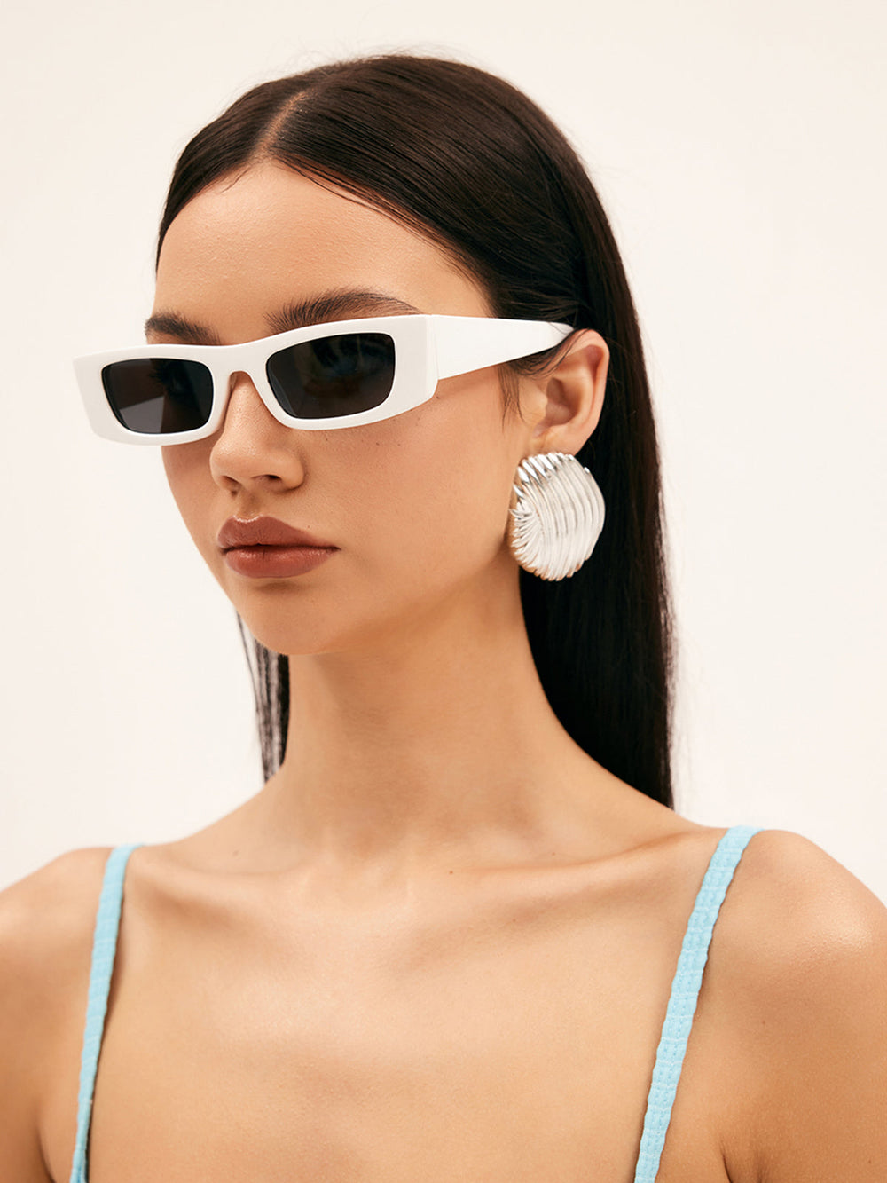 Cleo -  Weiße schicke Sonnenbrille