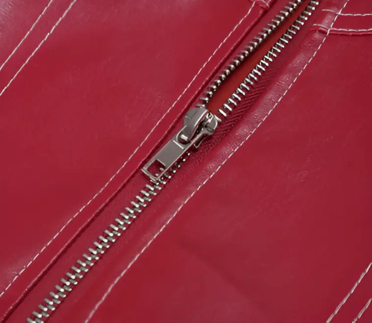 Lässige Oversized Lederjacke