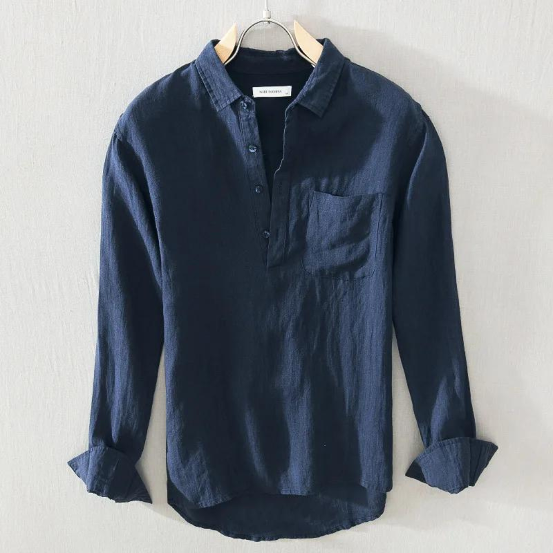 Silivio - Atmungsaktiver Luxus Leinen Popover