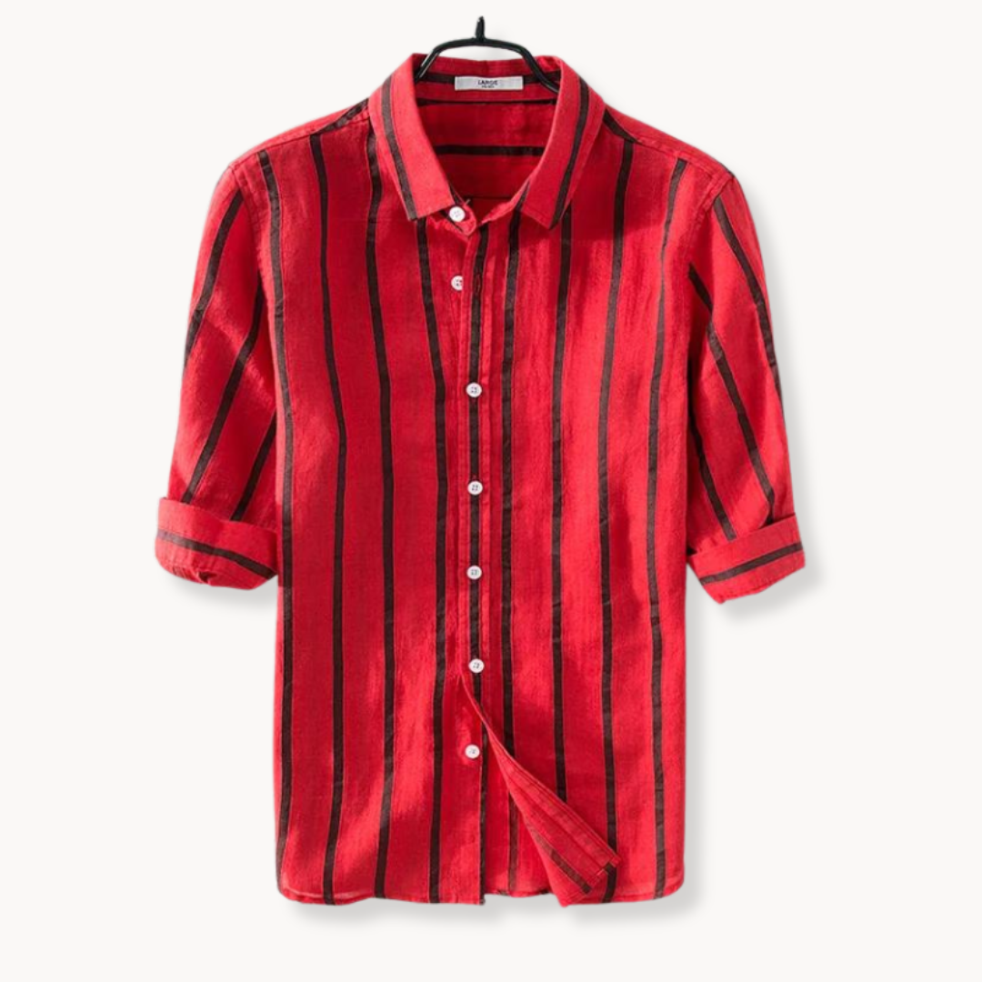 Elian - Retro-inspiriert Leinen Poloshirt