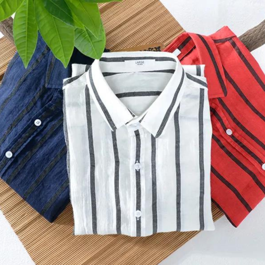 Elian - Retro-inspiriert Leinen Poloshirt