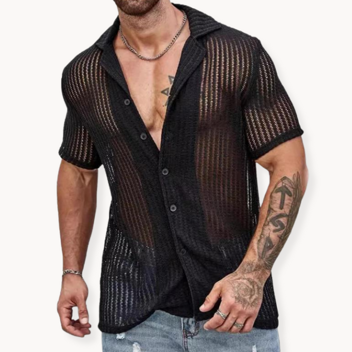 Cullen - Breathable Hohles Netz Strickshirt