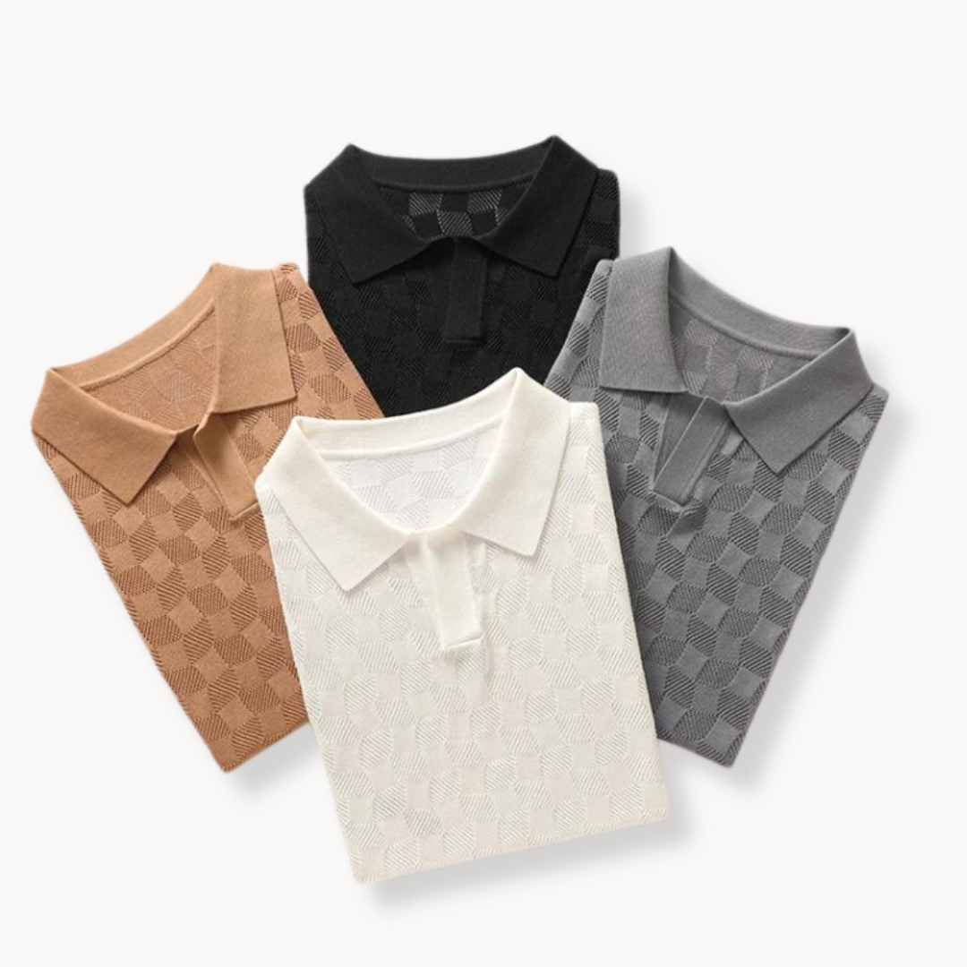 Edward - Vintage Stil Silk Polo Shirt