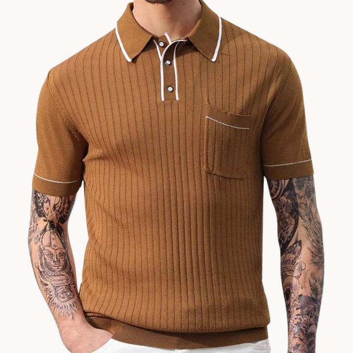 Thaddeus - Vintage  Geripptes Polo