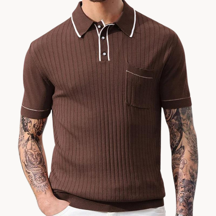 Thaddeus - Vintage  Geripptes Polo