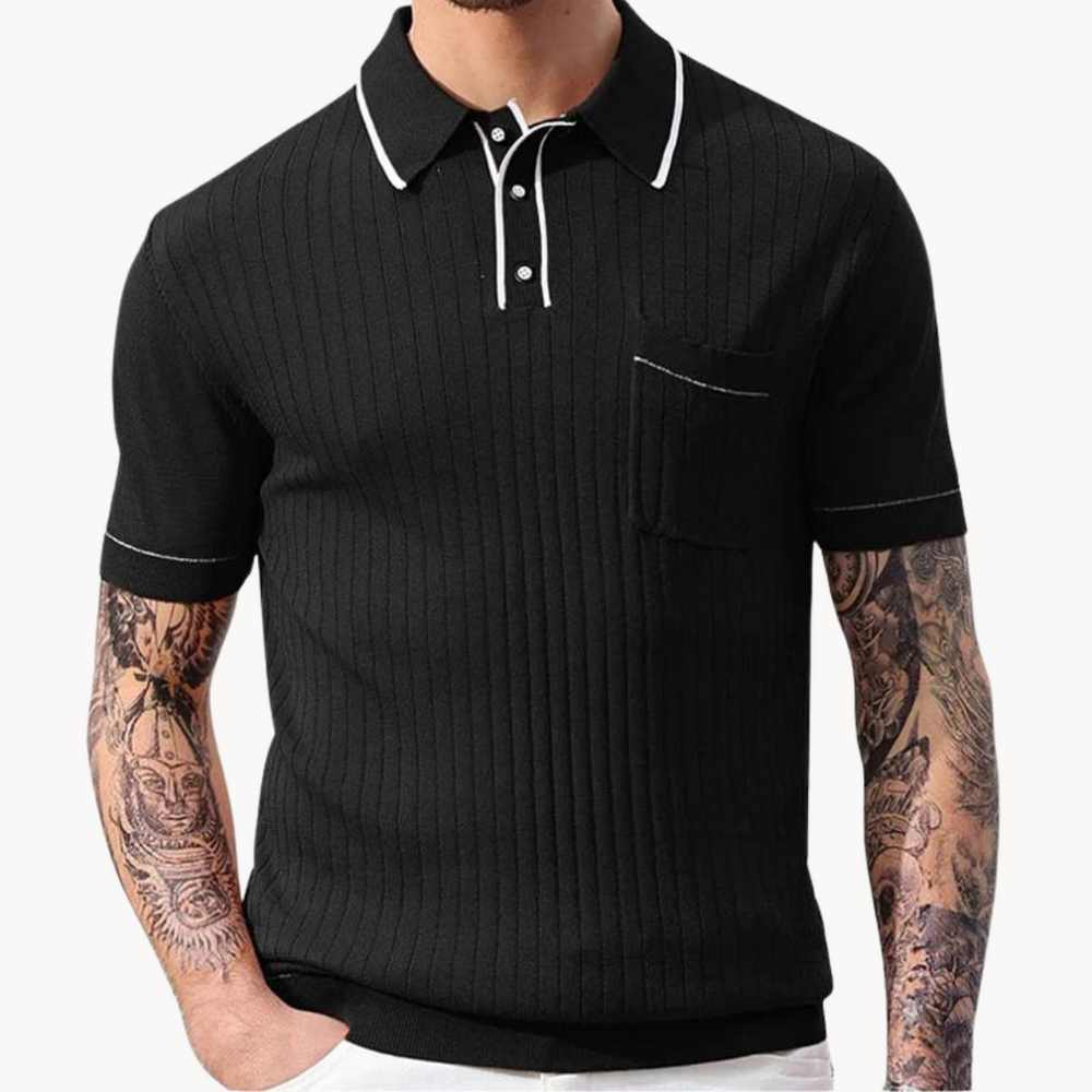 Thaddeus - Vintage  Geripptes Polo