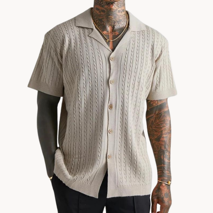 Theodore - Kerbkragen Knitted Polo
