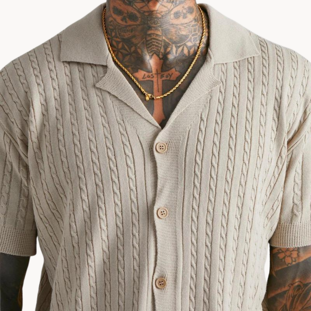 Theodore - Kerbkragen Knitted Polo