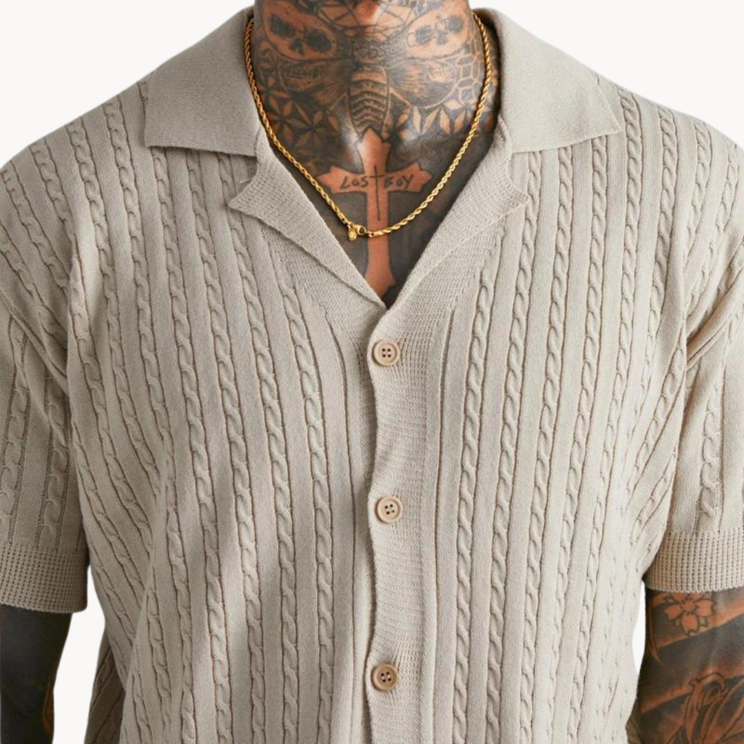 Theodore - Kerbkragen Knitted Polo