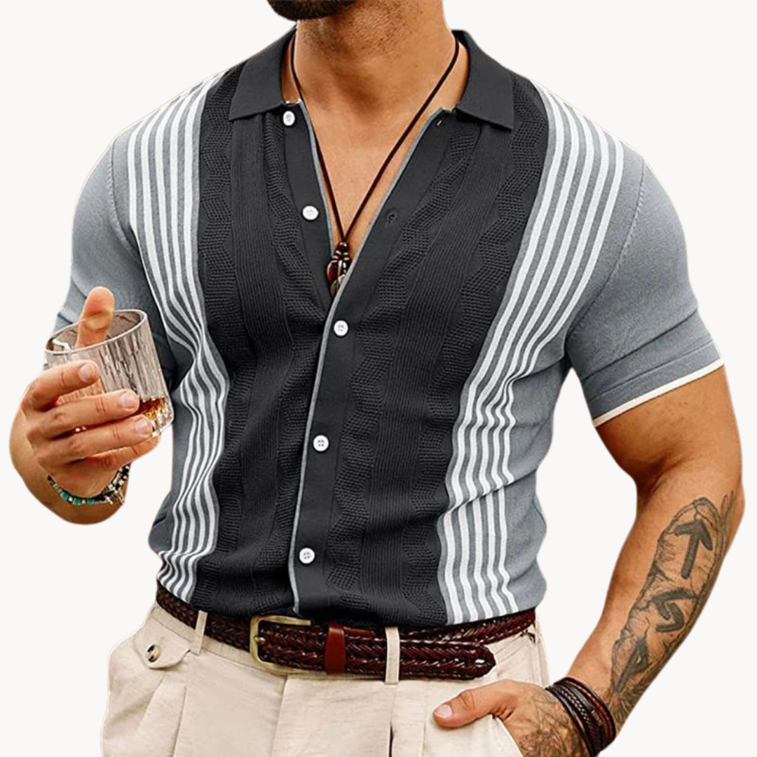 Leonard - Durchgehender Knopfleiste Polo