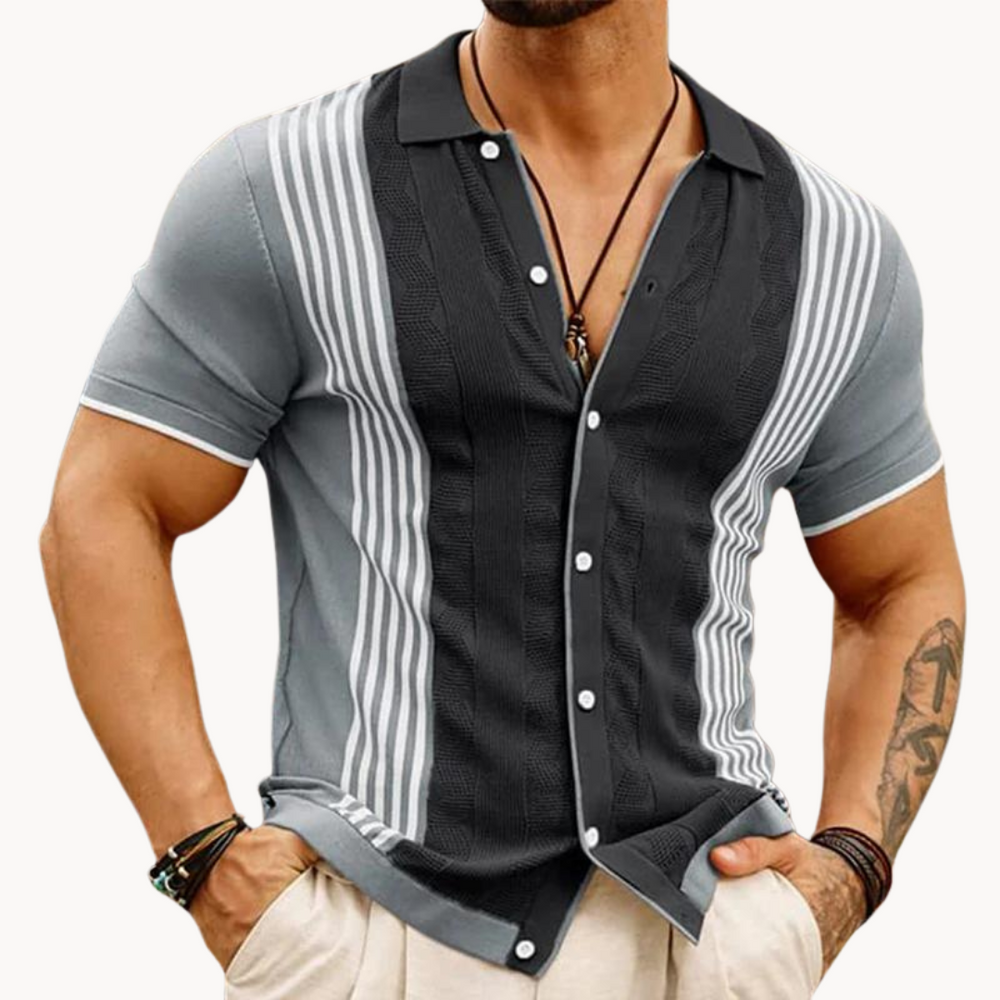 Leonard - Durchgehender Knopfleiste Polo