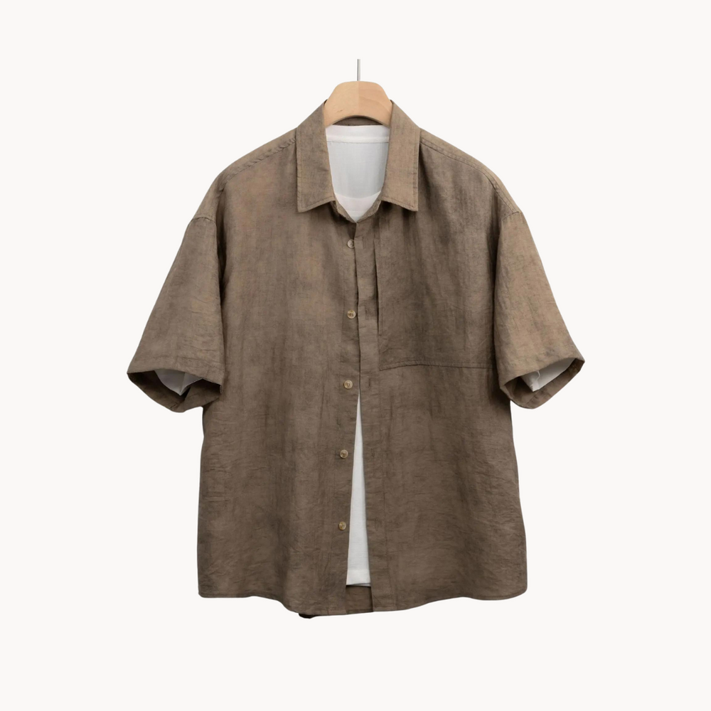 Maximilian - Weiches Leinen Camp-Kragen Shirt