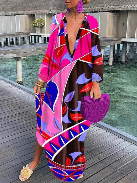 Bea - Kleid mit tiefem V-Ausschnitt
