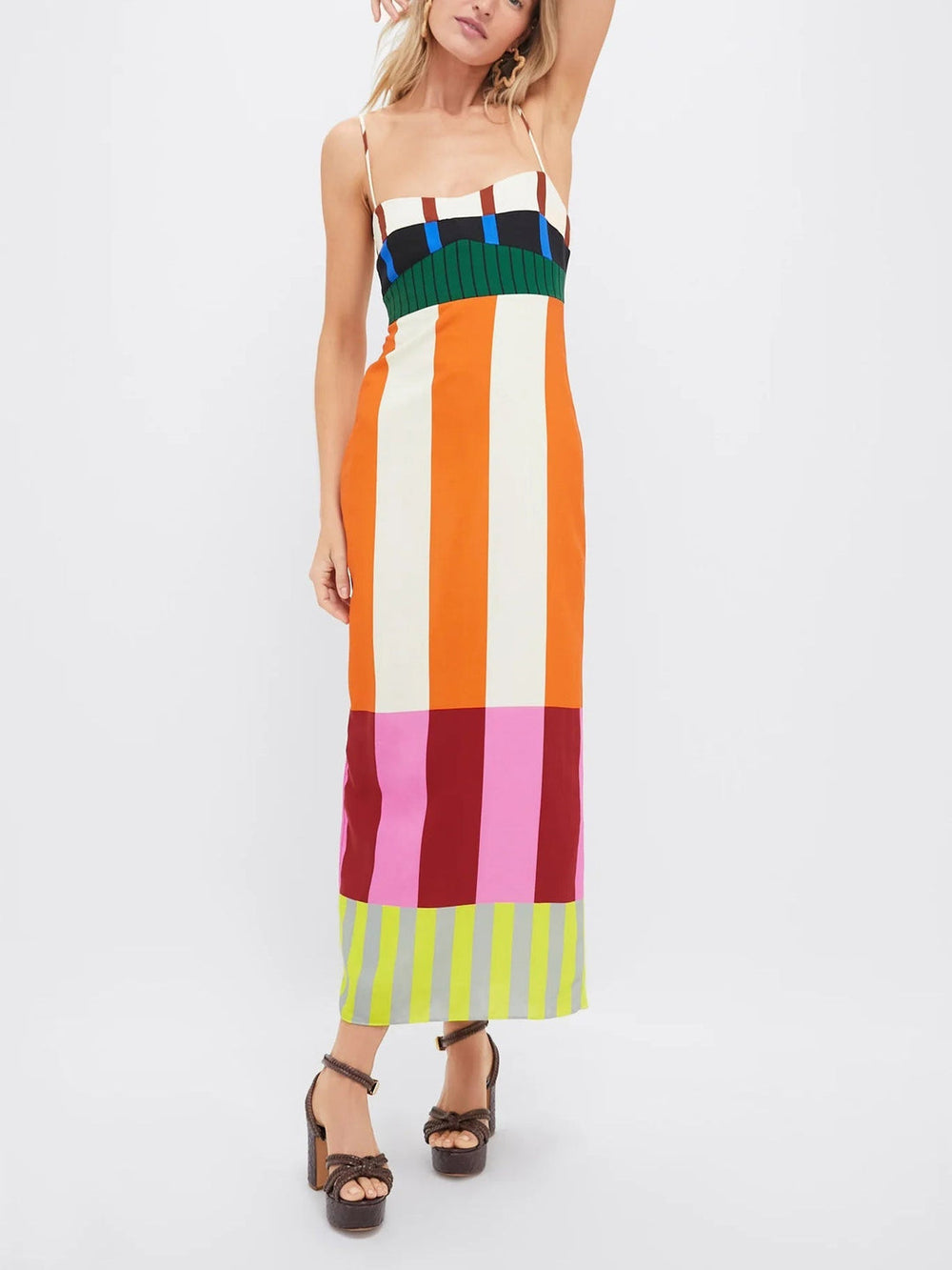 Elsa - Mehrfarbiges Langarmkleid