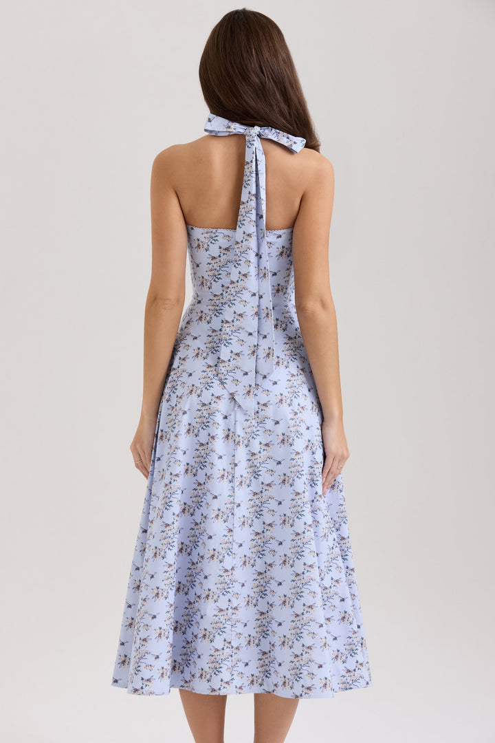 Belle - Midikleid mit Gänseblümchen-Print und Neckholder