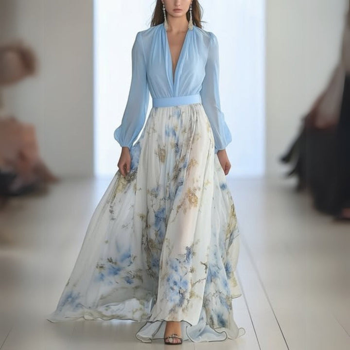 Dolores - Langes Kleid mit Blumenmuster