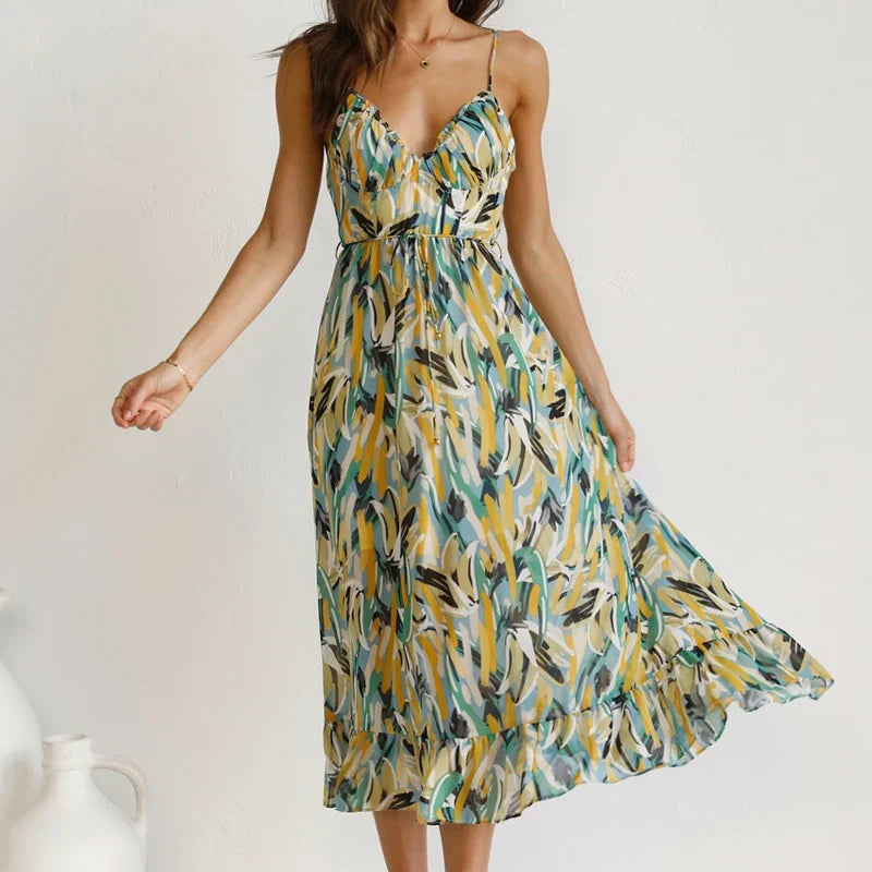 Clara™ | Elegantes Bedrucktes Maxikleid