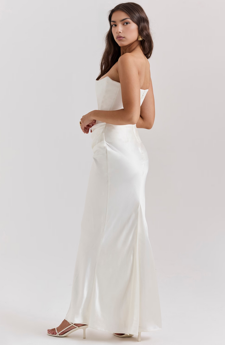 Nylaen ™ | Trägerloses Maxikleid mit Plissee
