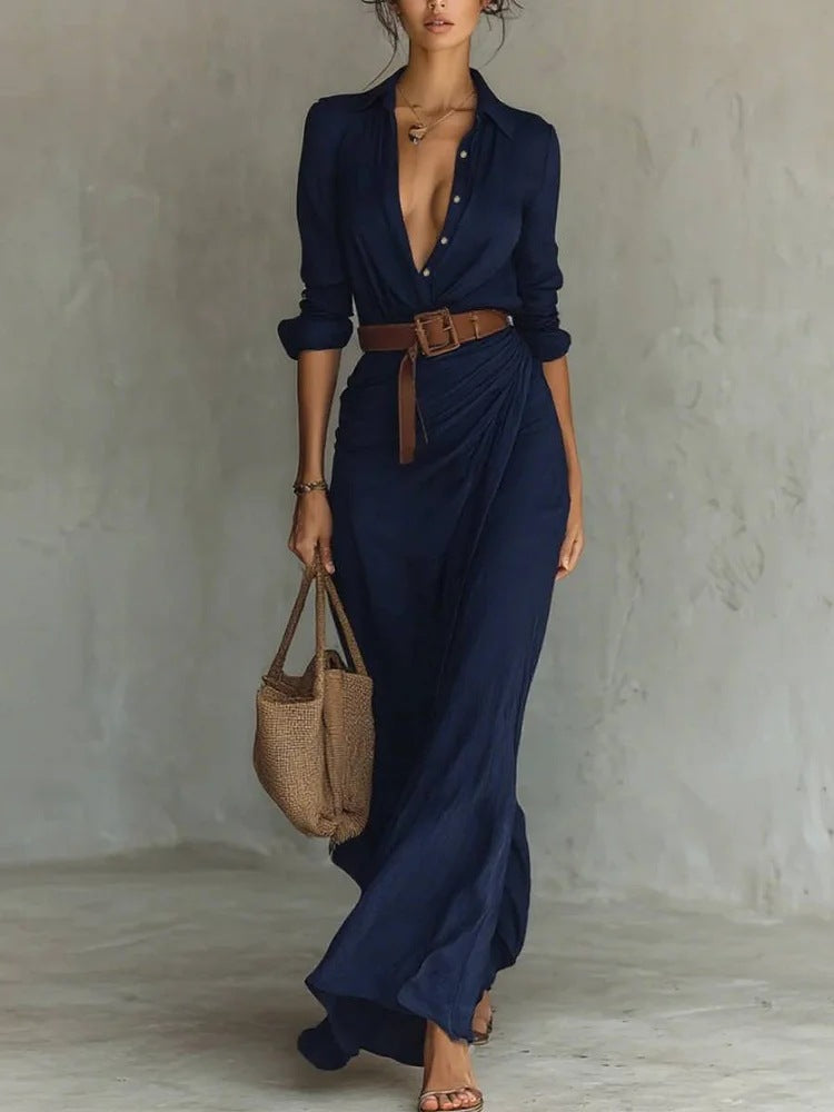 Tailor – Wickel-Maxikleid mit Reverskragen