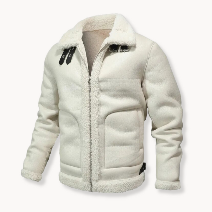 Cael - Lederjacke mit Lammfell