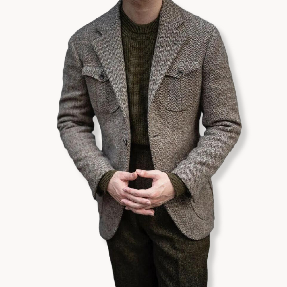 Ozzy - Luxurious Baumwollmischung Strickblazer
