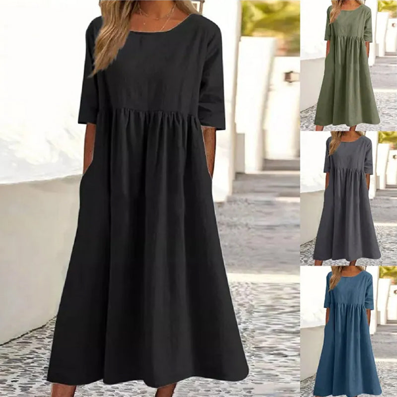 Sophie - Leinen- und Baumwollkleid