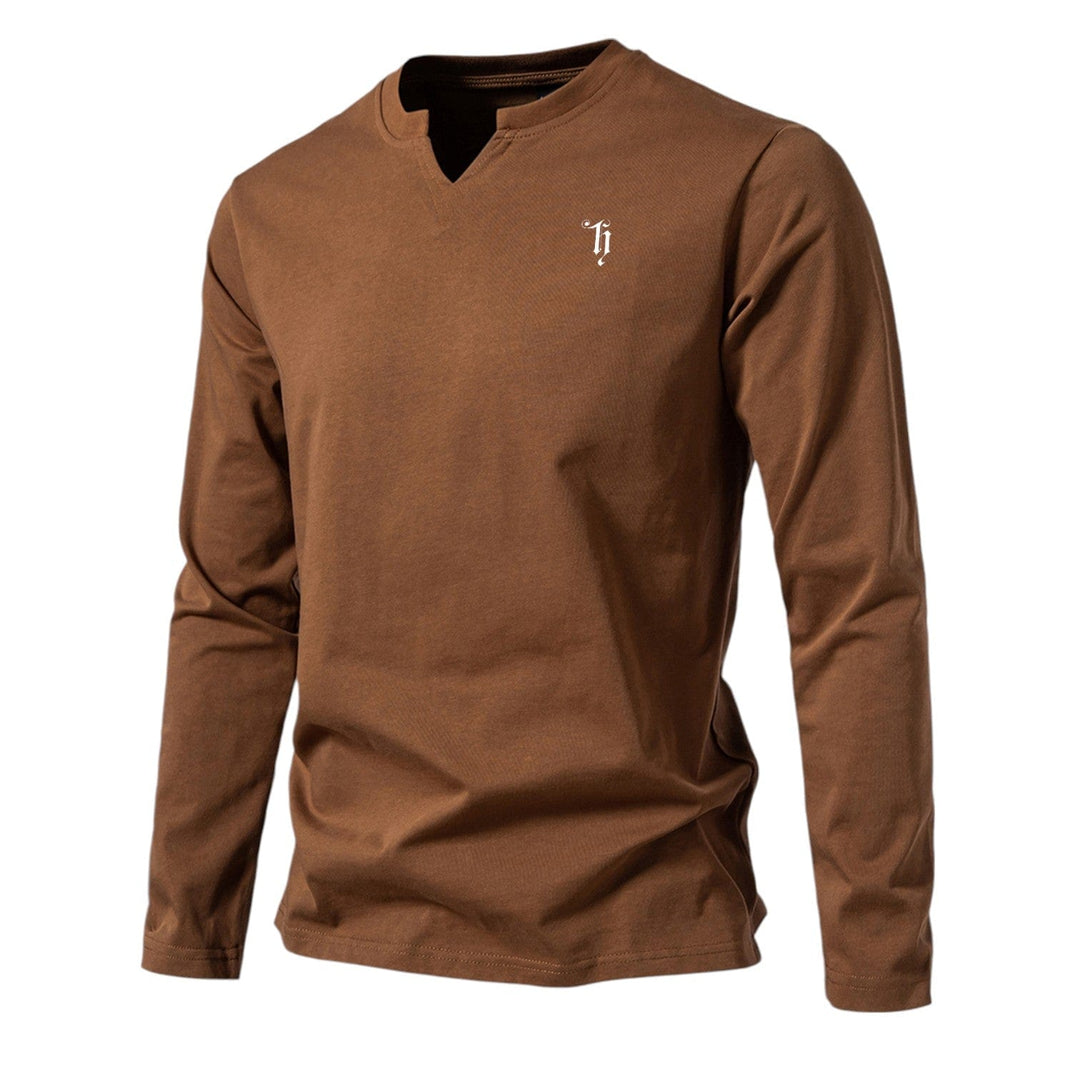 Owen - V Collar Langarm-Shirt