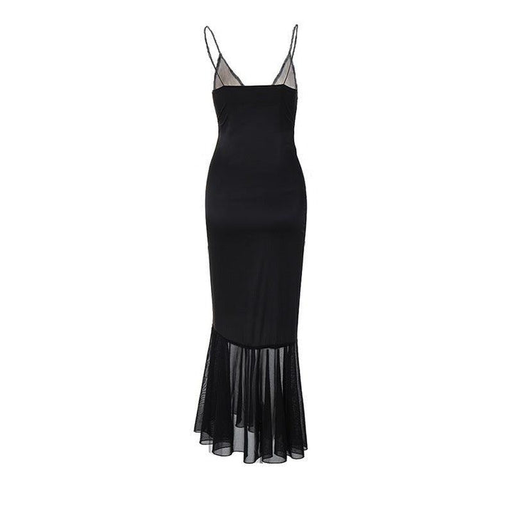 Noreia ™ | Maxikleid aus Mesh mit gespleißter Spitze