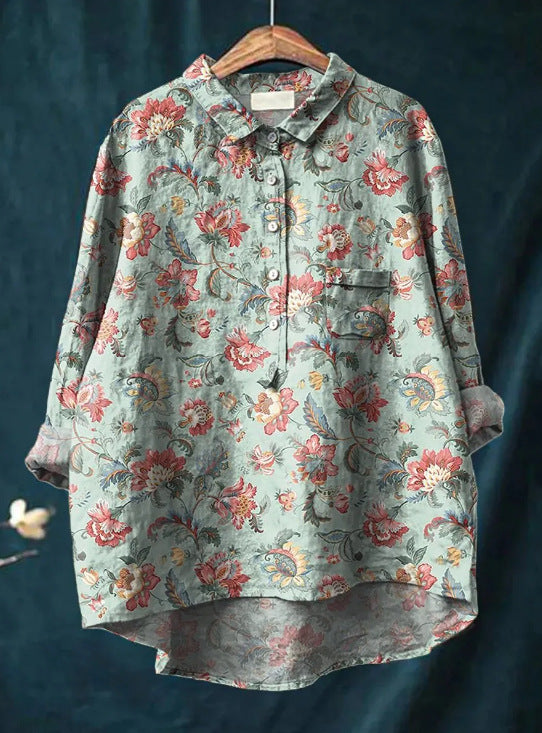 Margot - Klassische Blumenbluse